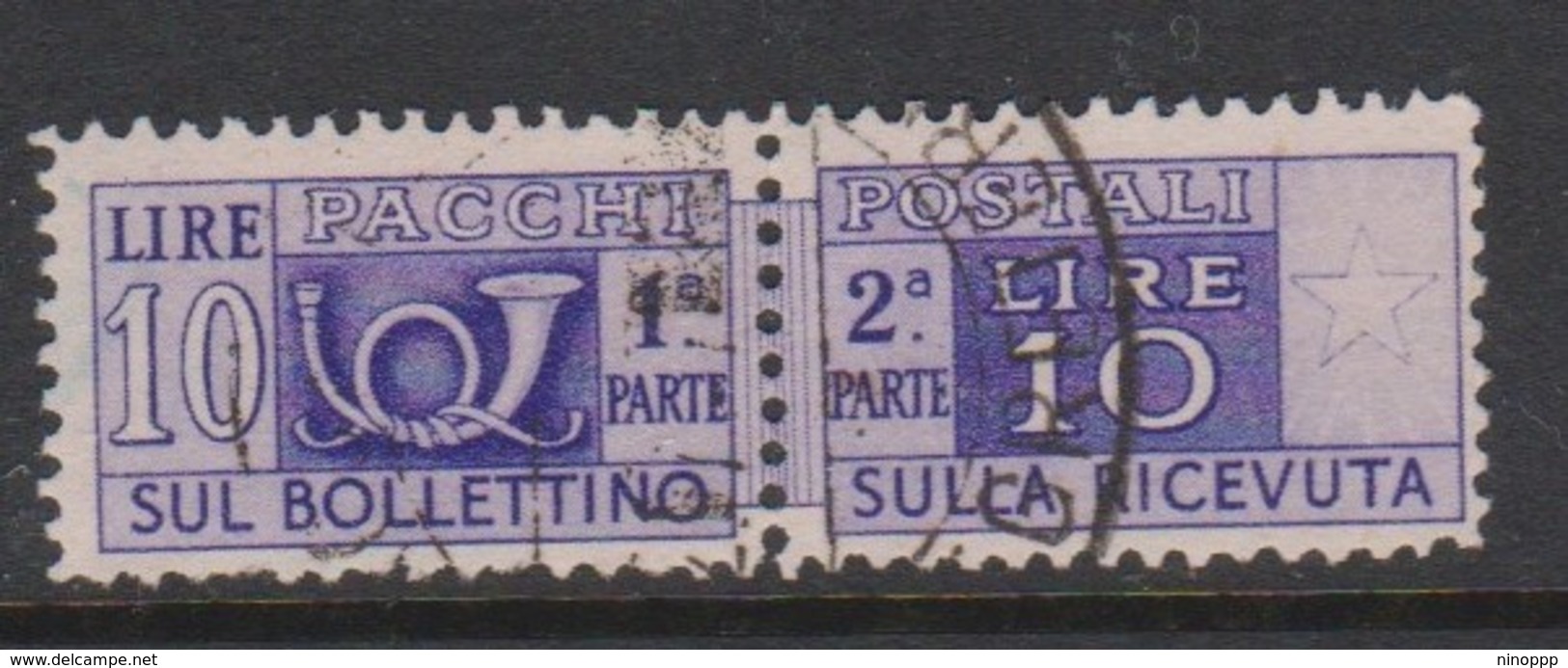 Italy Republic PP 73 1946-51 ,Parcel Post,watermark Flying Wheel, Lire 10 Violet,Used - Postal Parcels