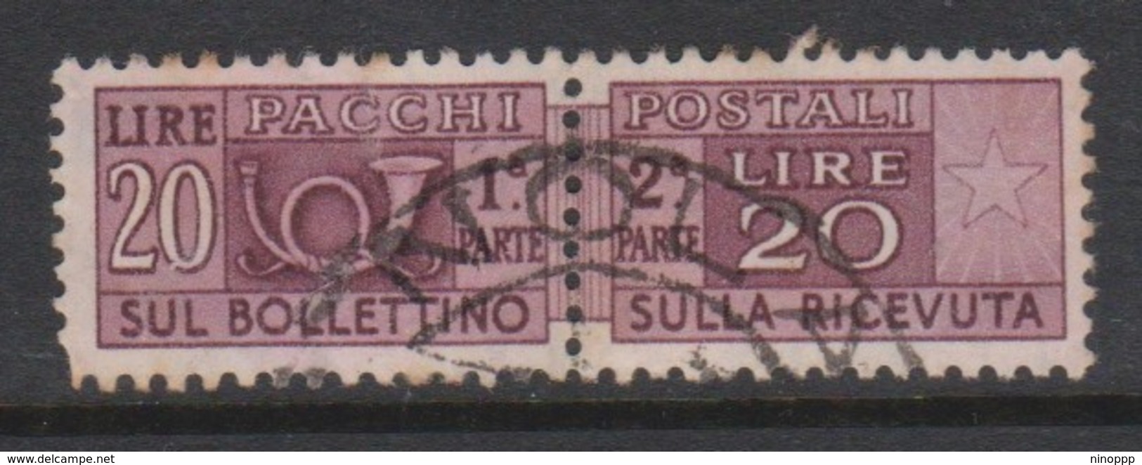 Italy Republic PP 86 1955-79 ,Parcel Post,watermark Stars, Lire 20 Brown,Used - Postal Parcels