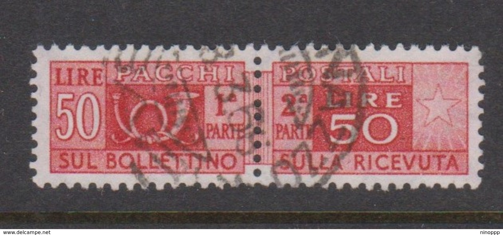 Italy Republic PP 89 1955-79 ,Parcel Post,watermark Stars, Lire 50 Red,Used - Postal Parcels