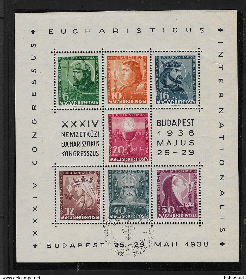 Hungary, 1938, 34th Eucharist Congress, Special Cancel 1938 MAJUS 16 - Blocks & Sheetlets