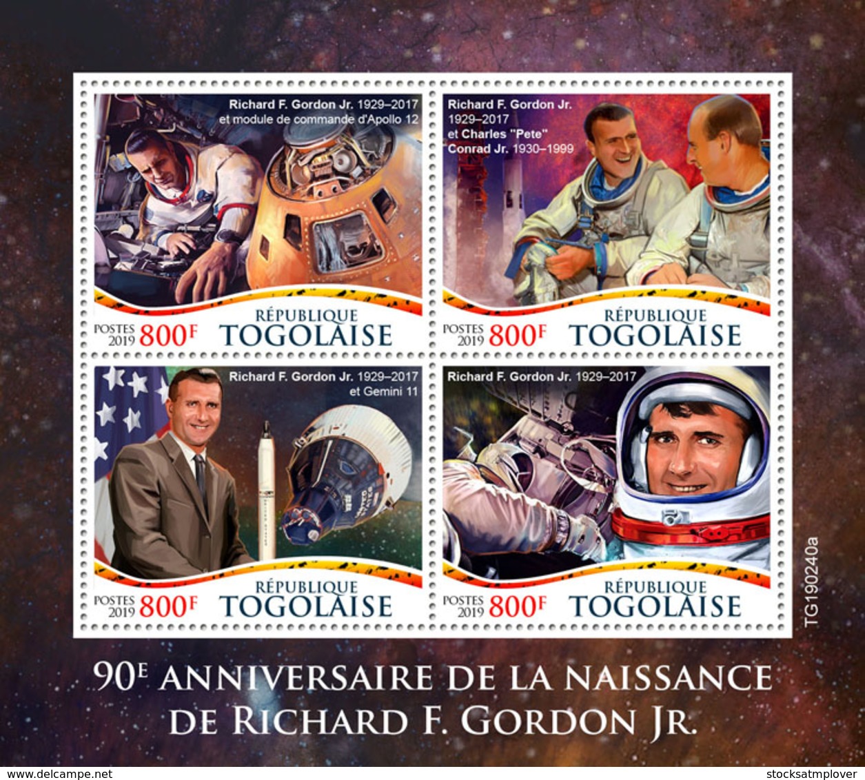 Togo  2019   Richard F. Gordon Jr, Astronaut Space   S201907 - Togo (1960-...)