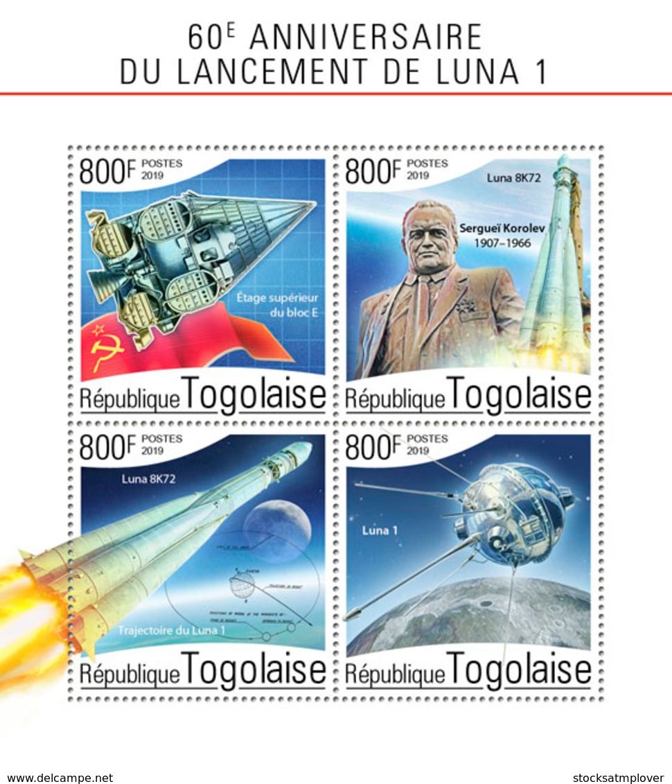 Togo  2019    Launch Of Luna 1 ,space   S201907 - Togo (1960-...)