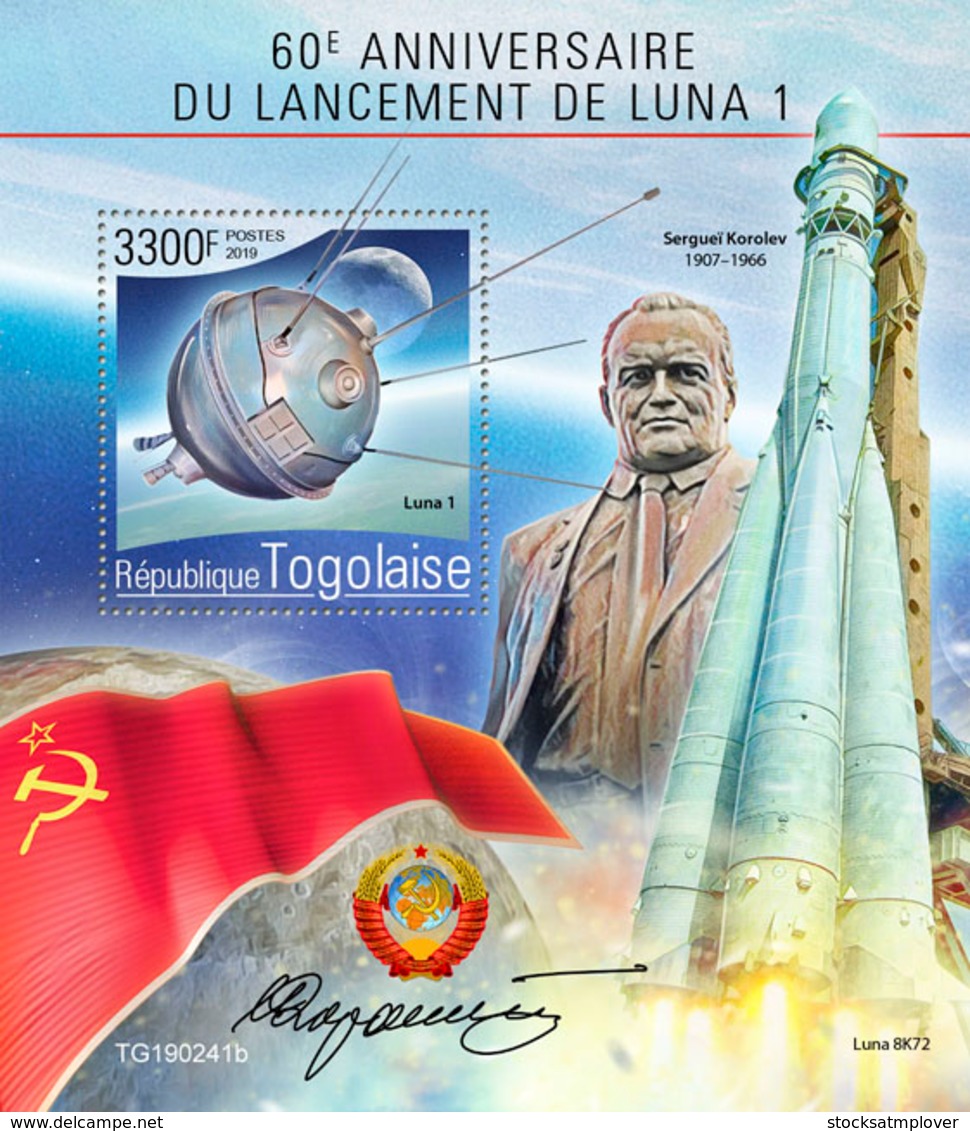 Togo  2019    Launch Of Luna 1 ,space   S201907 - Togo (1960-...)