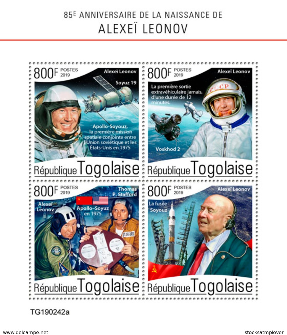 Togo  2019    Alexei Leonov , Soviet Space   S201907 - Togo (1960-...)