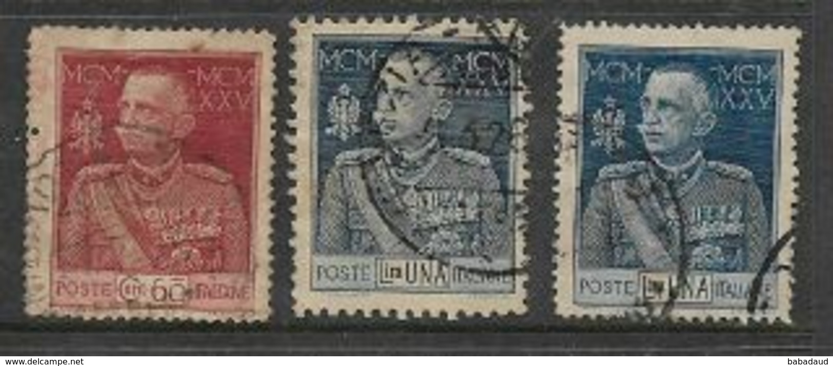 Italy, 1929 Royal Jubilee Set Of 3, MH * (plus 60c, 2 X 1Lire Used) - Ongebruikt