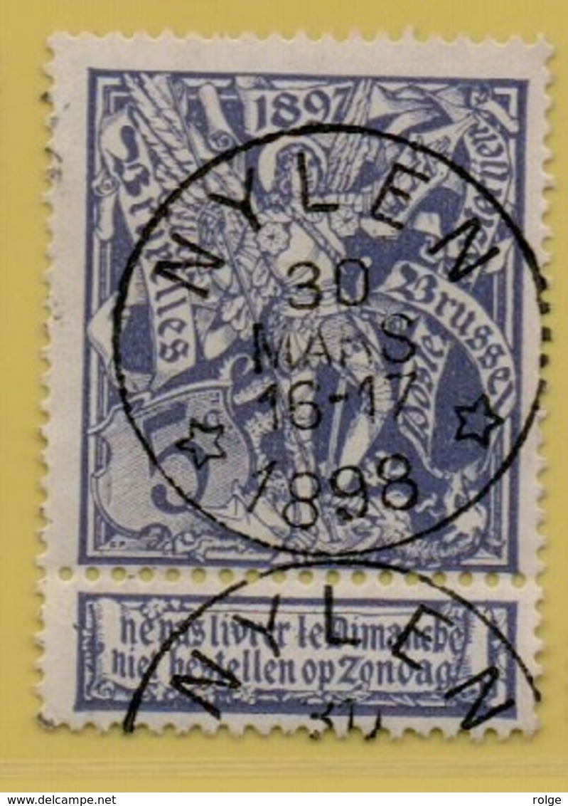 +MW-4284    *   NYLEN *     Sterstempel OCB 71   COBA     + 15    ZELDZAAM OP DEZE UITGIFTE - 1894-1896 Expositions