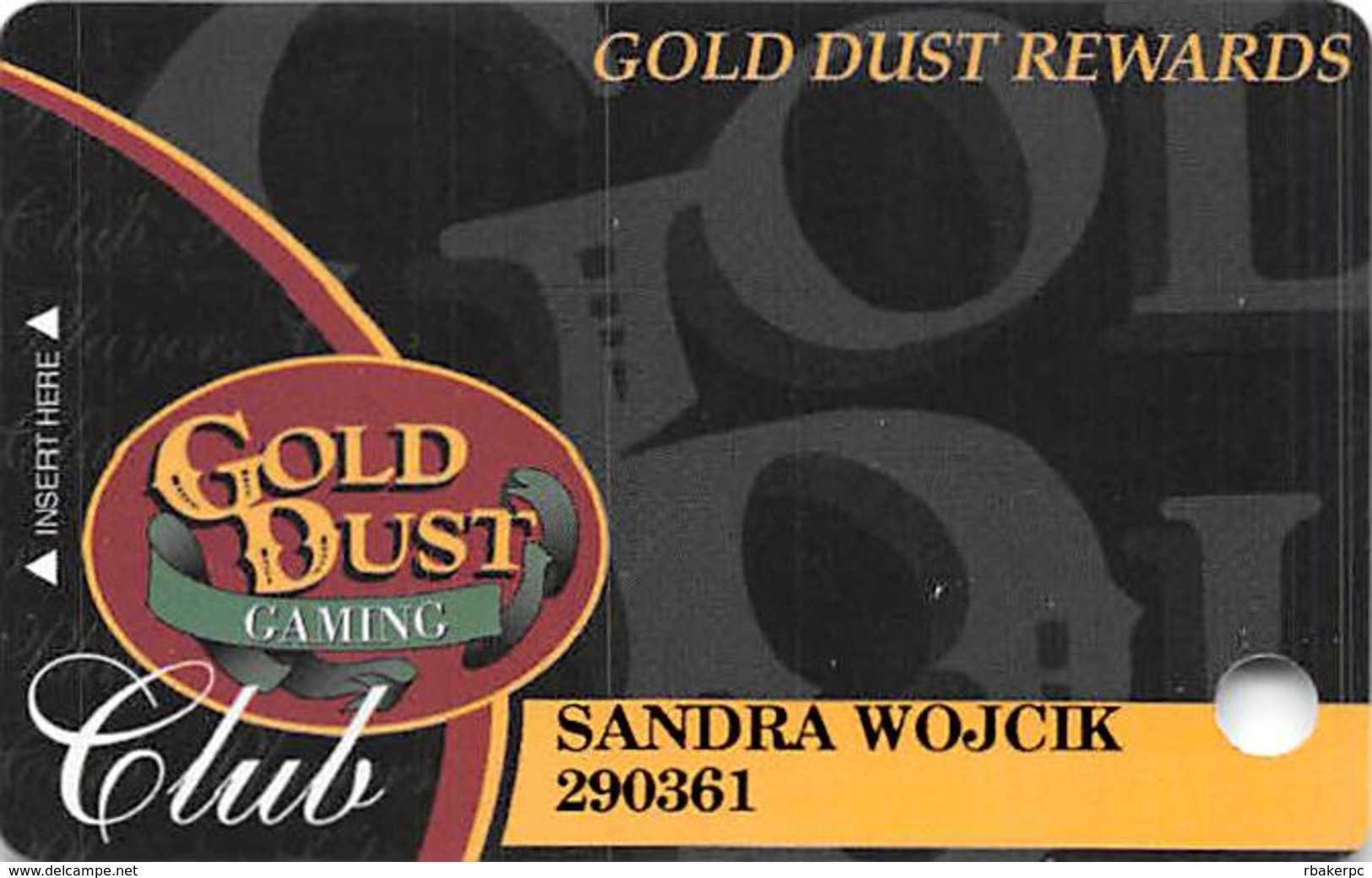 Gold Dust Casino Deadwood, SD - Slot Card - Mentions Expires After 12 Months Of Inactivity - No Mfg Mark - Casino Cards