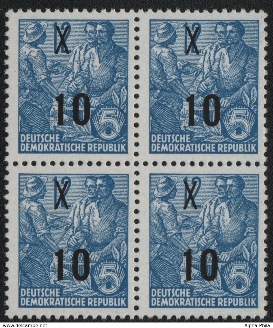 DDR 1954 - Mi-Nr. 437 I M YI ** - MNH - Viererblock - BPP Geprüft - Neufs