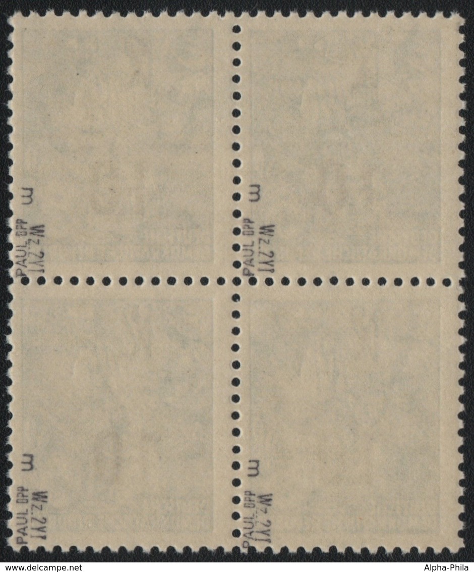 DDR 1954 - Mi-Nr. 437 I M YI ** - MNH - Viererblock - BPP Geprüft - Neufs