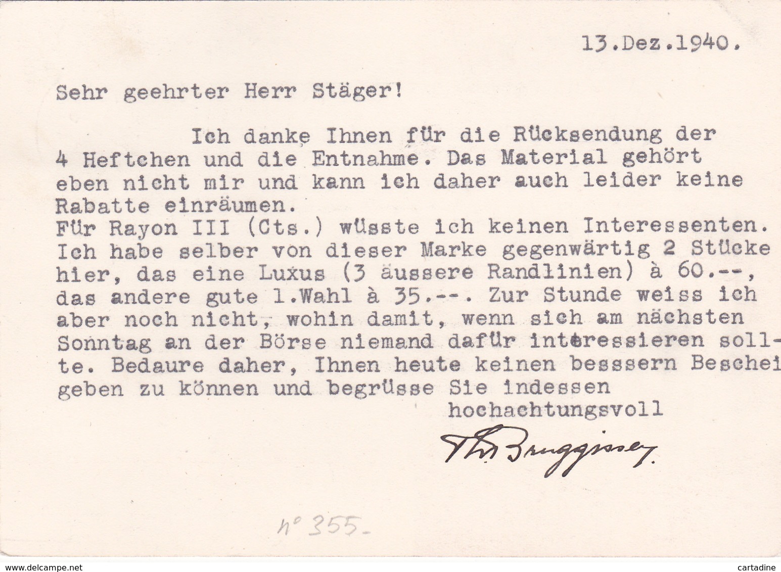 Journée Du Timbre 1940 - Timbre Pro-Juventute N° 355 - Lettres & Documents