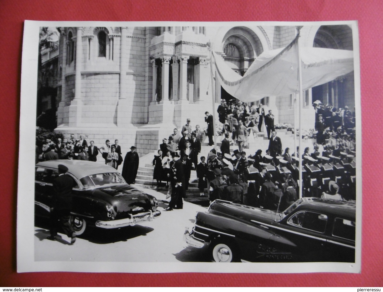 MONACO MARIAGE PRINCE RAINIER ET PRINCESSE GRACE PHOTO ERDE MONTE CARLO 1956 CACHET - Famous People