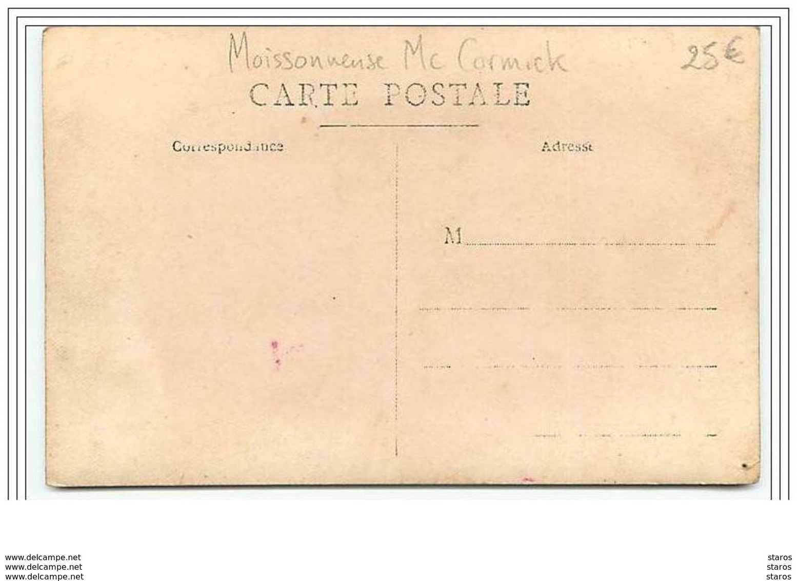 Carte-Photo - Moissonneuse Mc Cormick - Wagengespanne