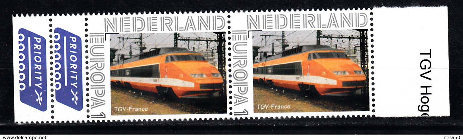 Nederland Persoonlijke Europa Zegel: Trein, Train, TGV France - Treinen