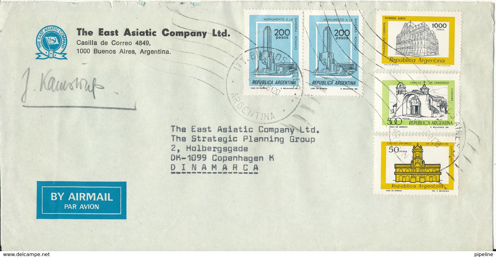 Argentina Air Mail Cover Sent To Denmark 24-7-1981 - Poste Aérienne