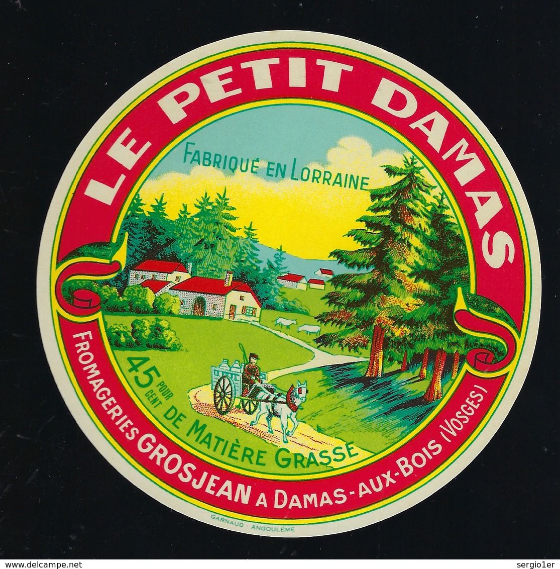 Etiquette Fromage  Le Petit Damas  Fromagerie Grosjean Damas Aux Bois Vosges 88 - Cheese