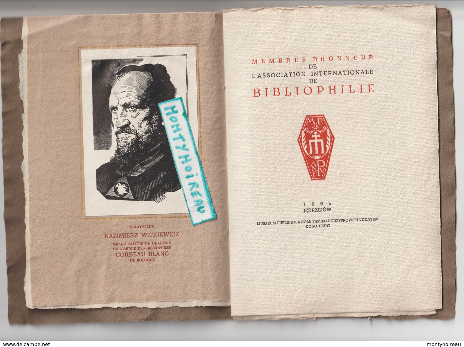 Vieux  Papier  : Genre Livret  Imp. à JEDRZEJOW Pologne :ass Inter. Bibliophile 1965, Membres D ' Honneur , Kadlubek - Non Classés