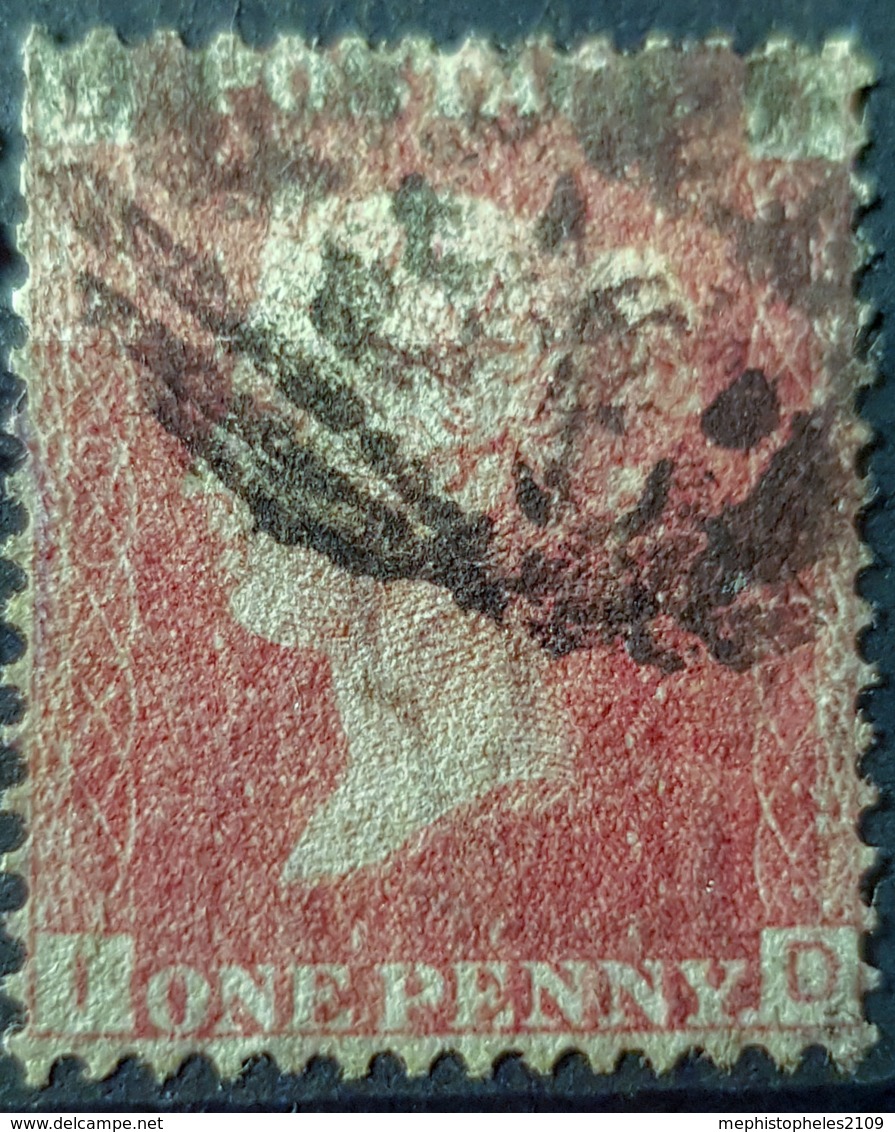 GREAT BRITAIN - Canceled Penny Red - Plate 169 - Sc# 33, SG# 43 - Queen Victoria 1p - Used Stamps