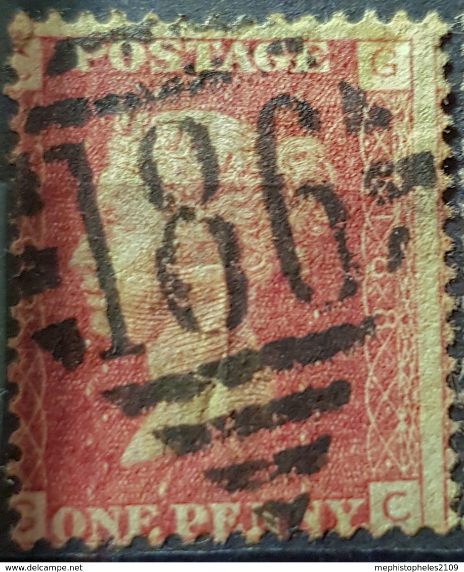 GREAT BRITAIN - Canceled Penny Red - Plate 188 - Sc# 33, SG# 43 - Queen Victoria 1p - Oblitérés