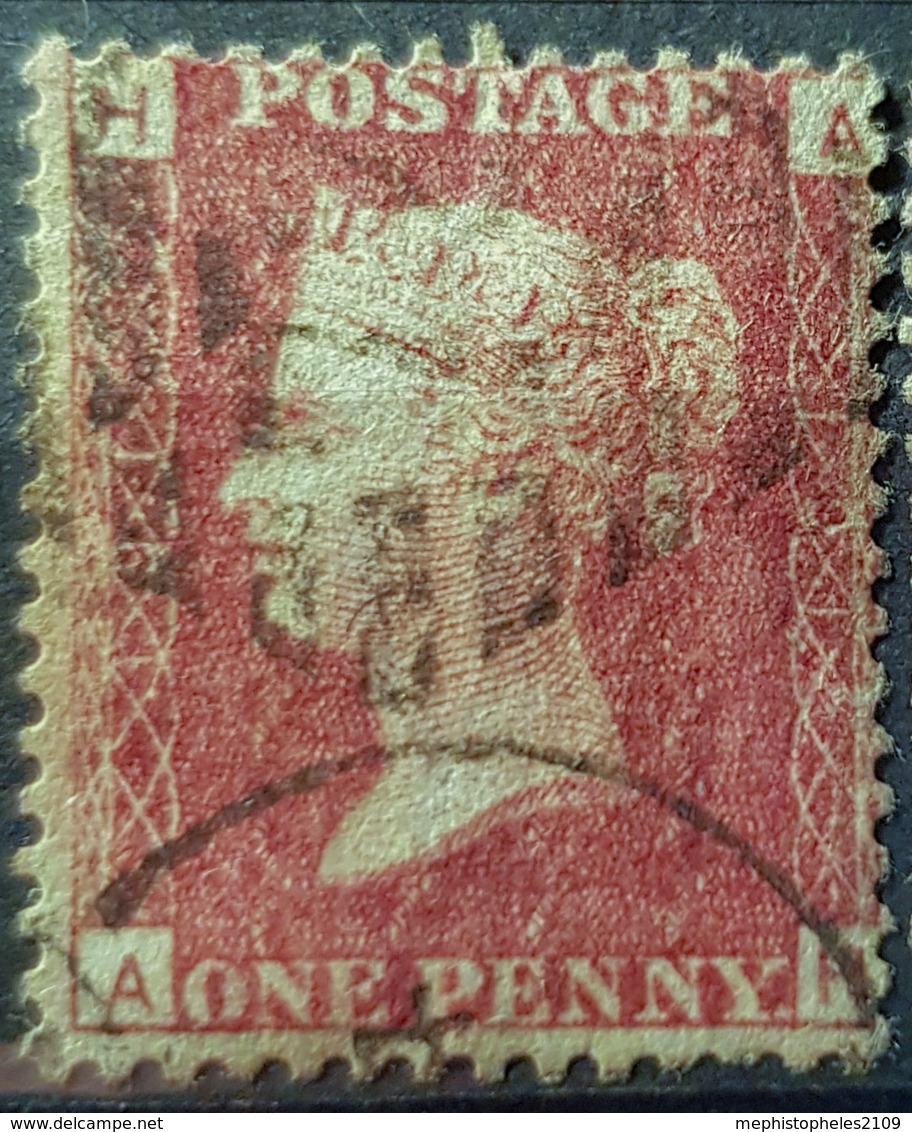 GREAT BRITAIN - Canceled Penny Red - Plate 191 - Sc# 33, SG# 43 - Queen Victoria 1p - Usati