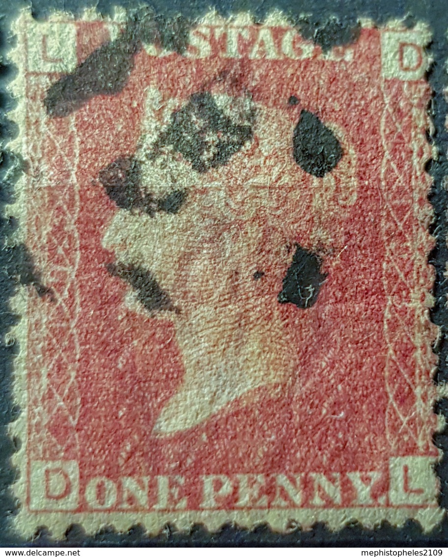 GREAT BRITAIN - Canceled Penny Red - Plate 193 - Sc# 33, SG# 43 - Queen Victoria 1p - Usati