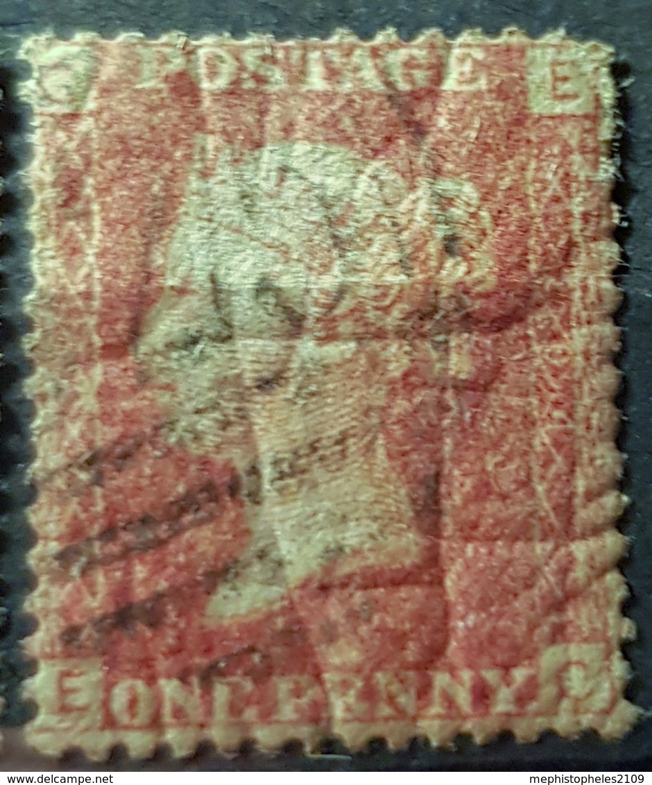 GREAT BRITAIN - Canceled Penny Red - Plate 204 - Sc# 33, SG# 43 - Queen Victoria 1p - Used Stamps