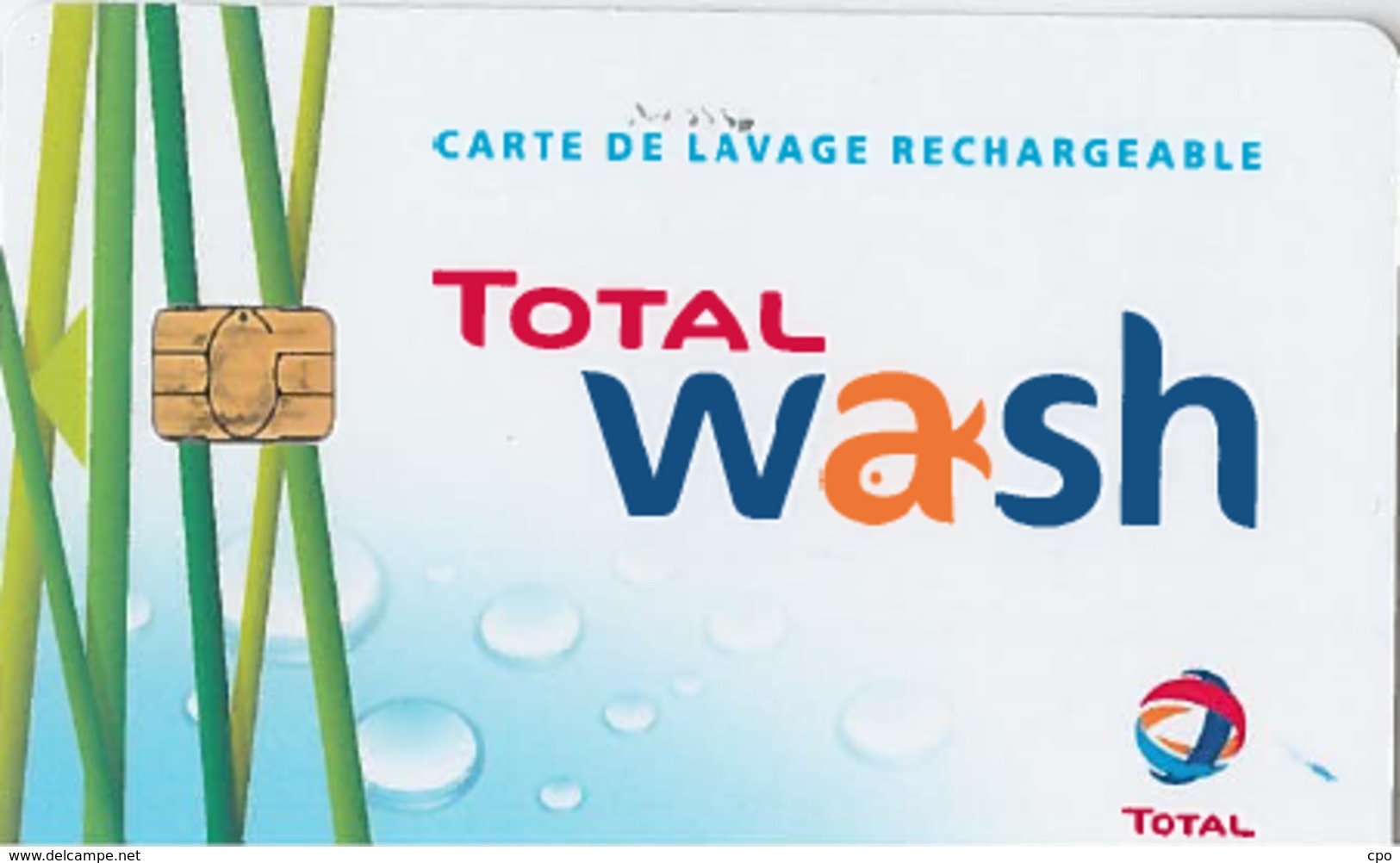 # Carte A Puce Portemonnaie Lavage Total - Plante Et Gouttes - Carte De Lavage Rechargeable - 770 Stations - TBE - Lavage Auto