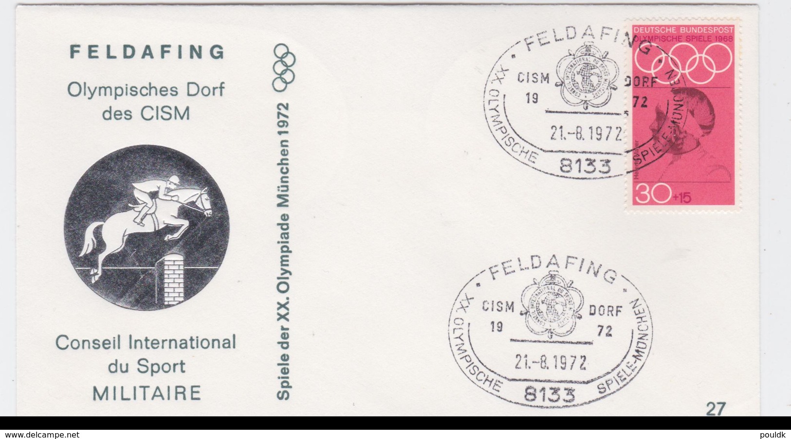 Germany Cover 1972 Olympic Games Munich - Feldafing CISM DORF (G97-56) - Ete 1972: Munich