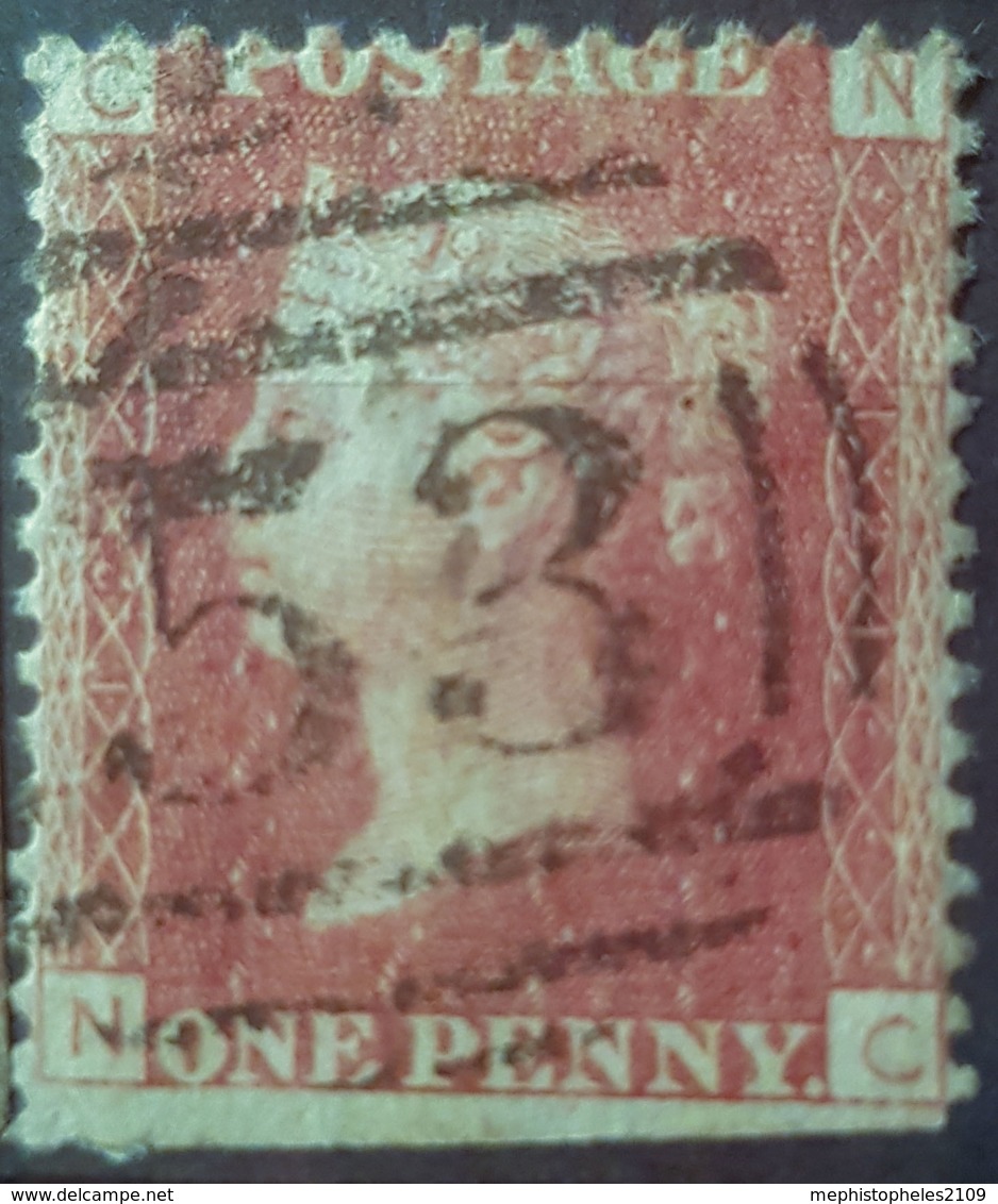 GREAT BRITAIN - Canceled Penny Red - Plate 121 - Sc# 33, SG# 43 - Queen Victoria 1p - Usati