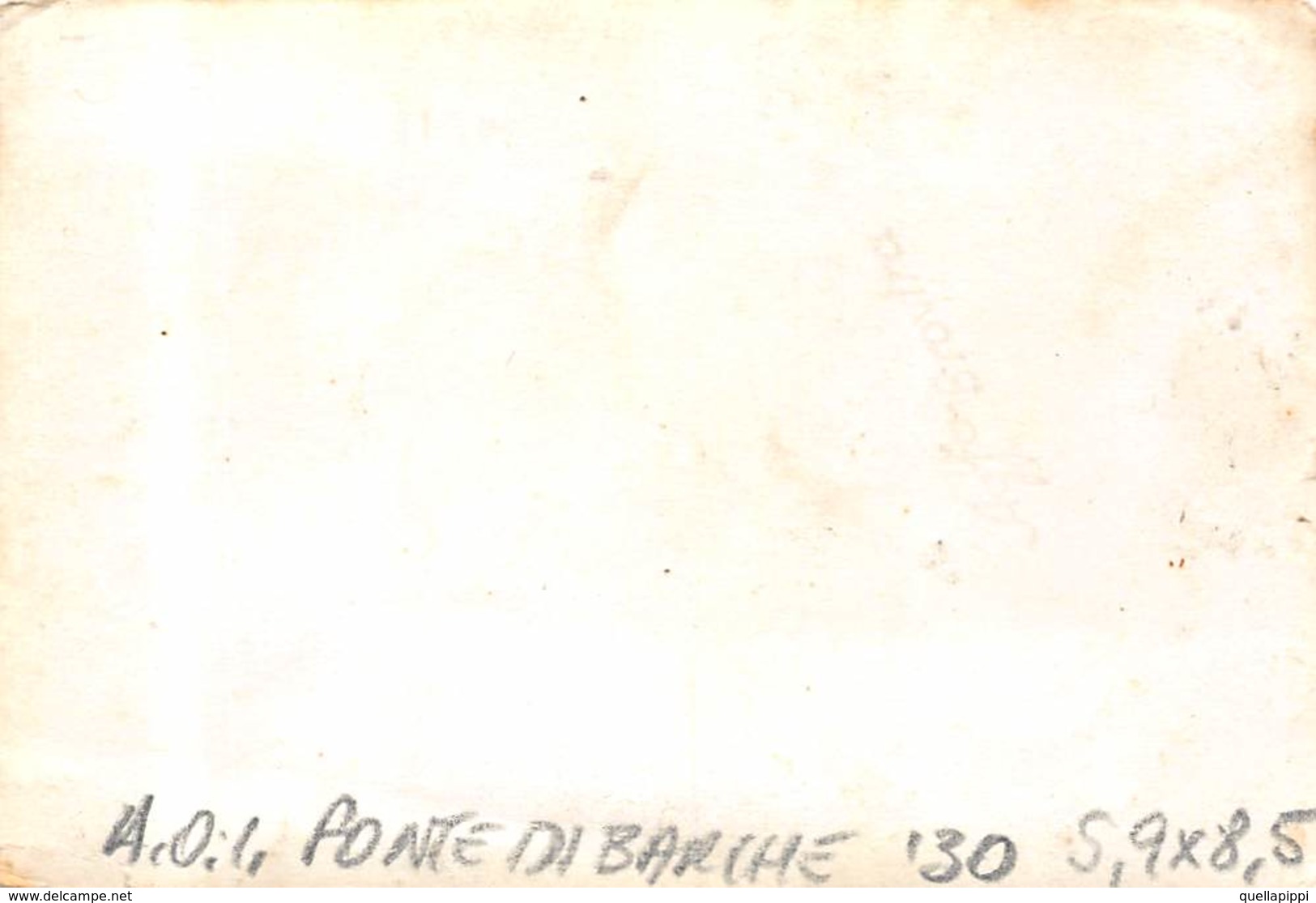 09400 "A.O.I. - PONTE DI BARCHE ANNI '30" " ANIMATA, MILITARE, AUTO. FOTO ORIGINALE - Barche