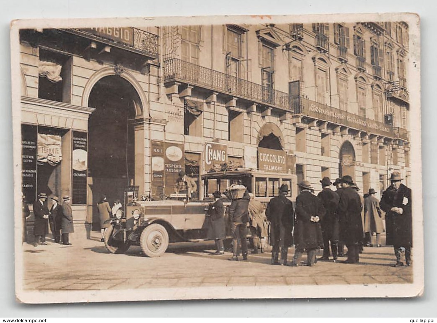 09401 "TORINO - LA CORRIERA TORINO-MONCENISIO - I QUARTO XX SECOLO" ANIMATA.  FOTO ORIGINALE - Automobili