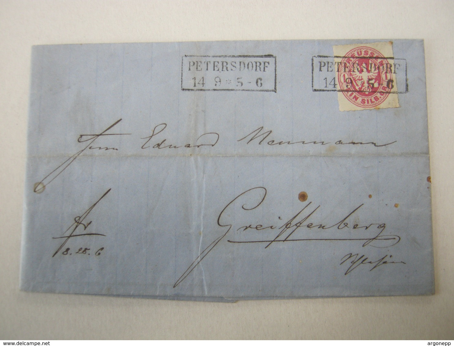 1867 , PETERSDORF  Klarer Stempel Auf Brief - Briefe U. Dokumente