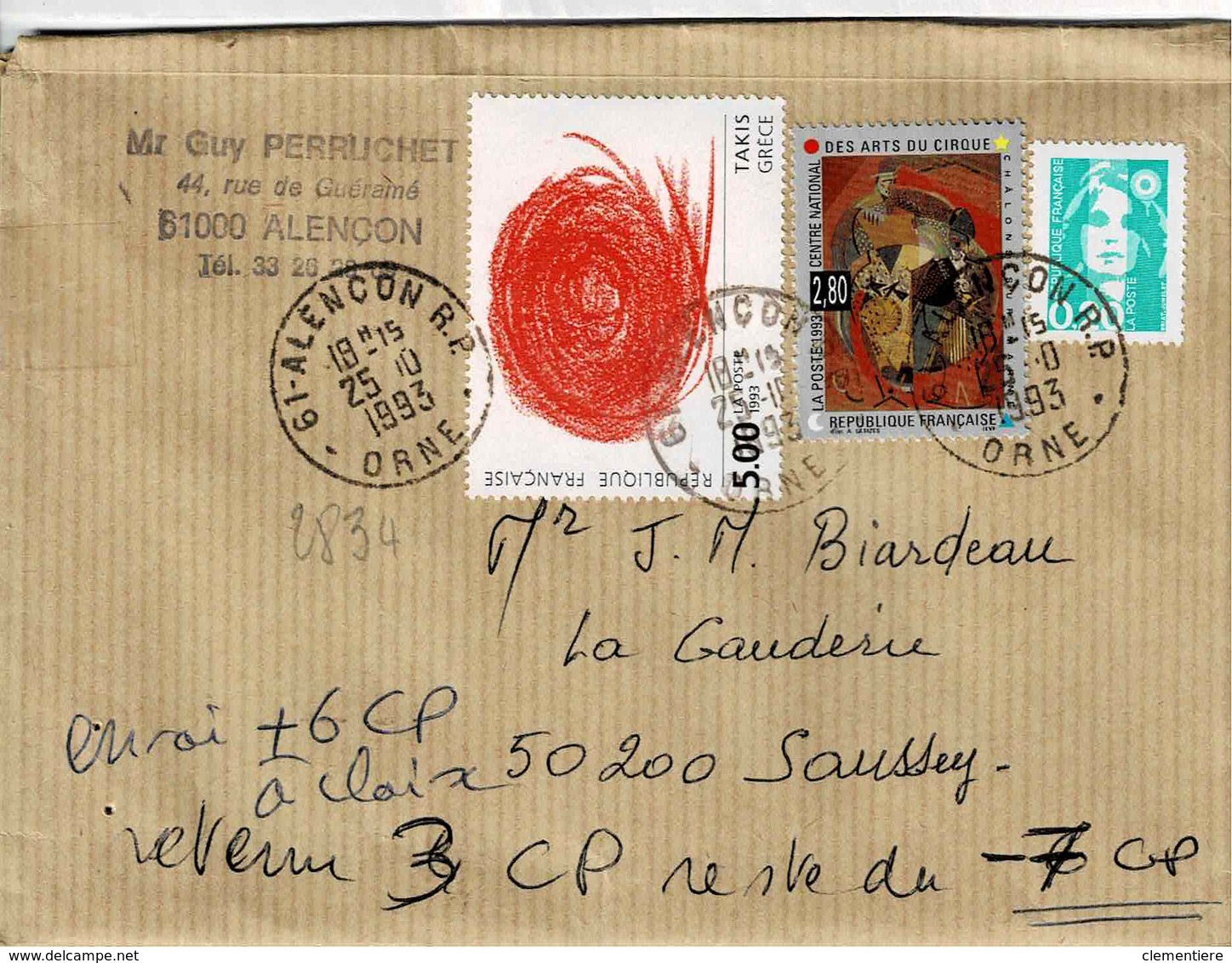 TP  N° 2833, 2835 Et 2618 Sur Enveloppe De Alençon - 1961-....