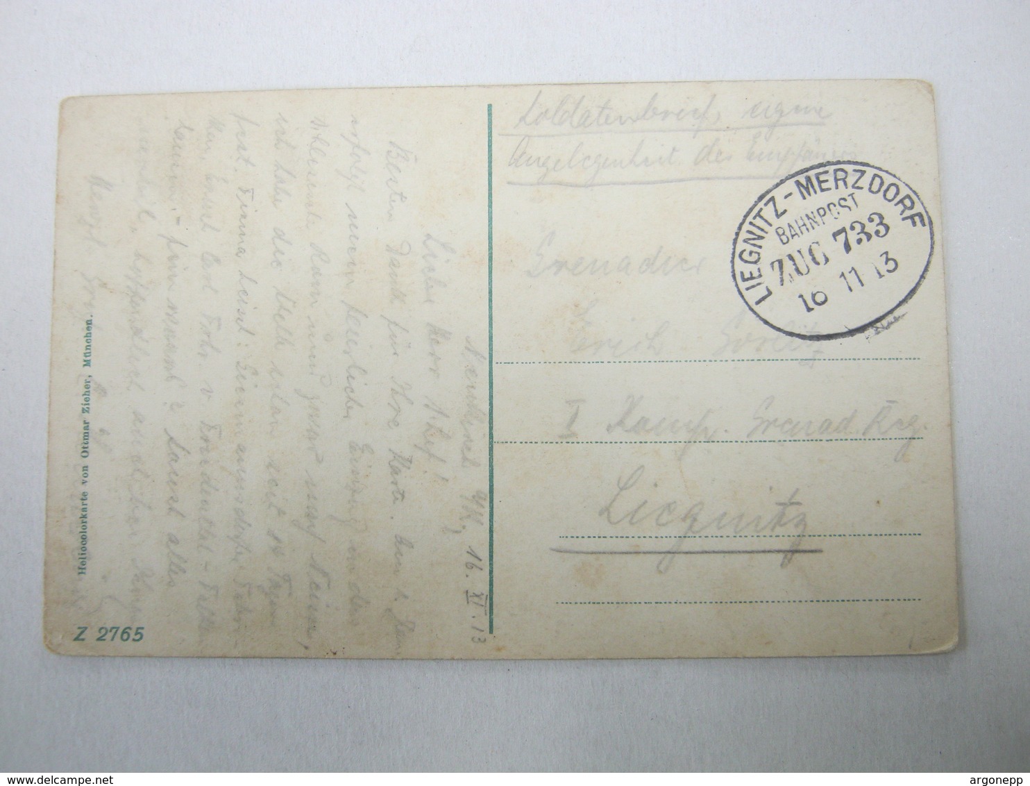 1913 , Bahnpost   LIEGNITZ - MERZDORF,   Klarer   Stempel Auf  Karte - Briefe U. Dokumente