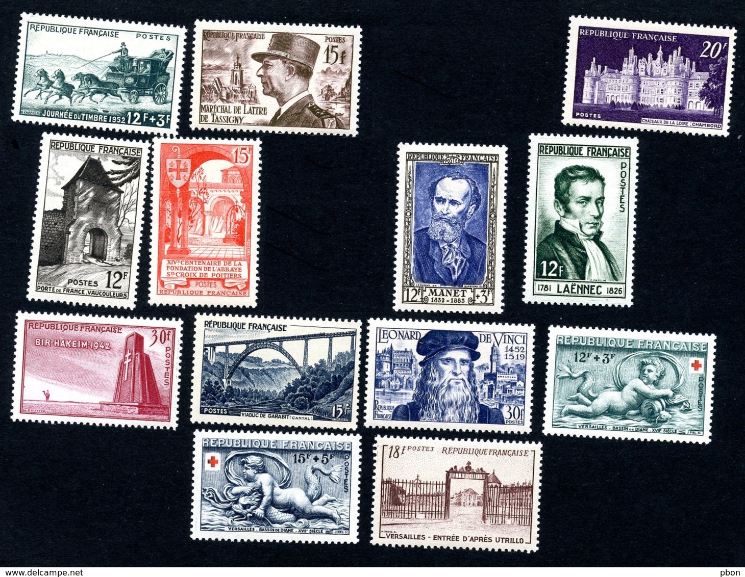 Lot Z857 13 Timbres De 1952 - Neufs