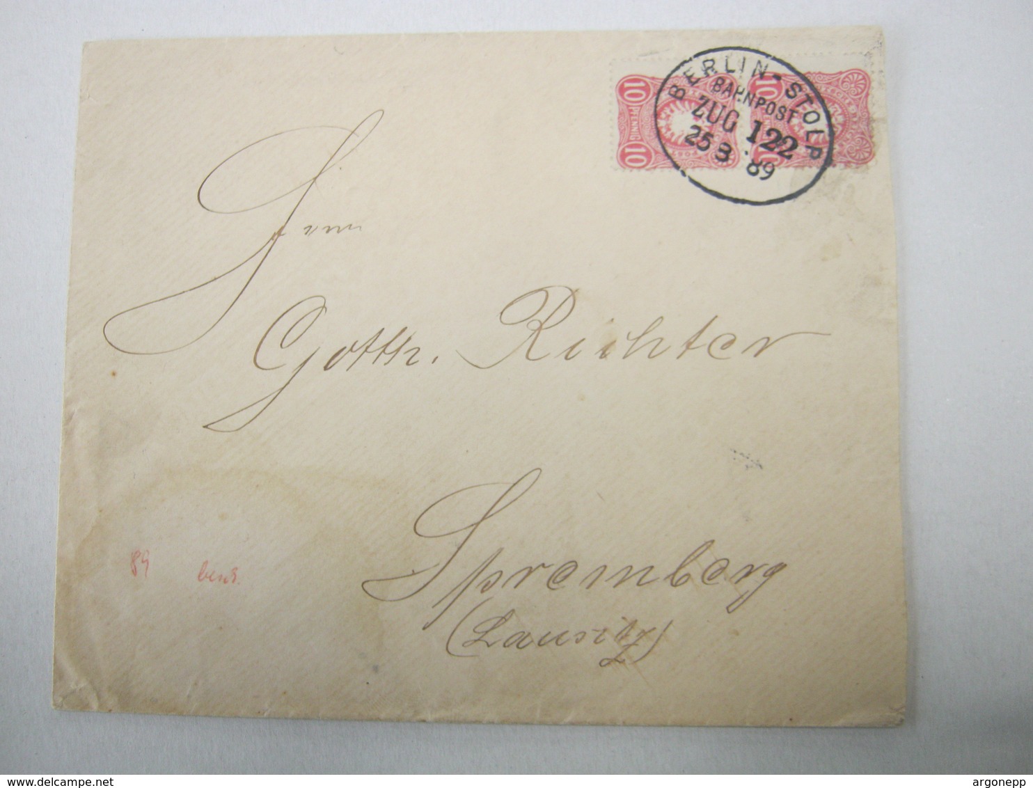 1889 , Bahnpost  BERLIN - STOLP  Klarer   Stempel Auf  Brief - Briefe U. Dokumente