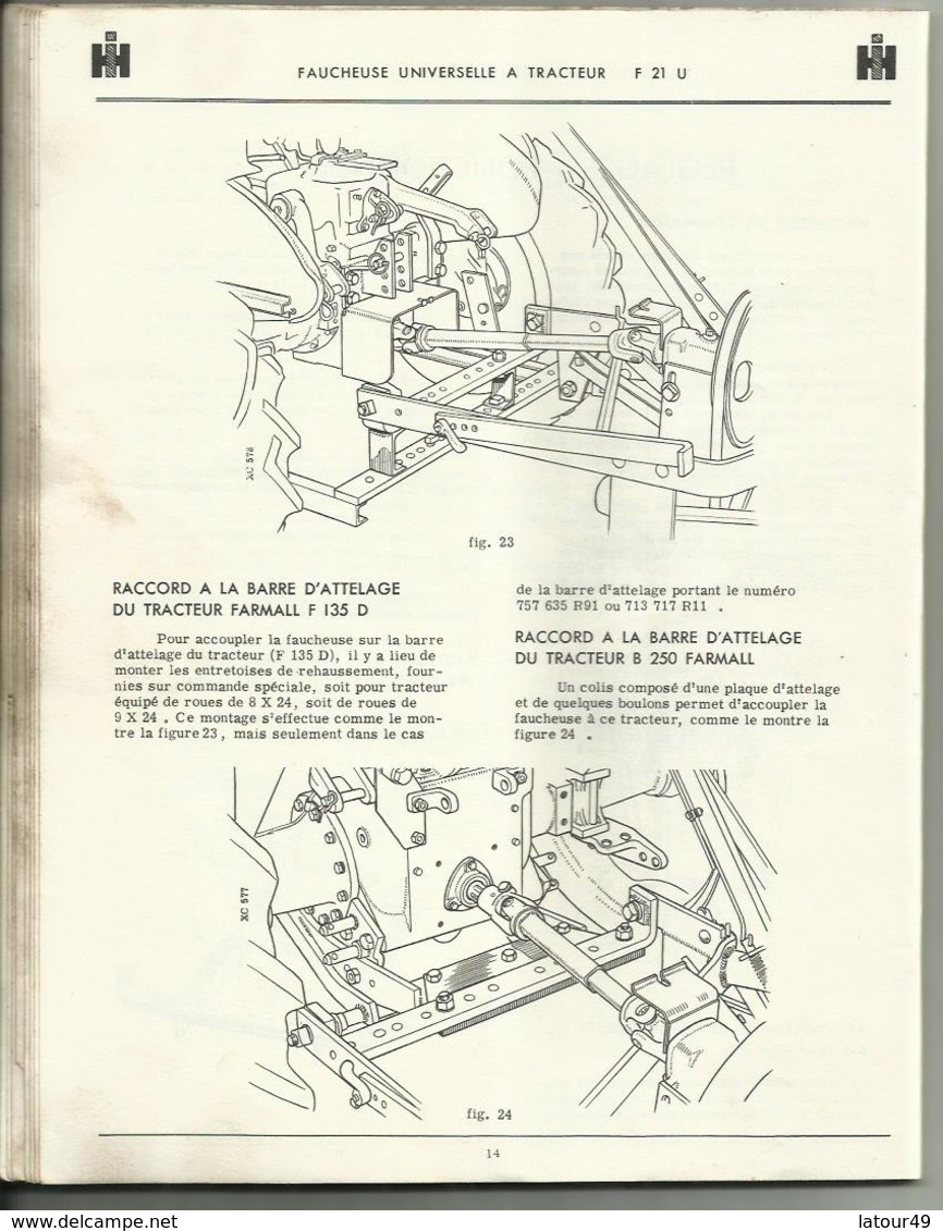 Livret D Entretien FAUCHEUSE UNIVERSELLE A TRACTEUR F21 -U.. 64 PAGES - Traktoren