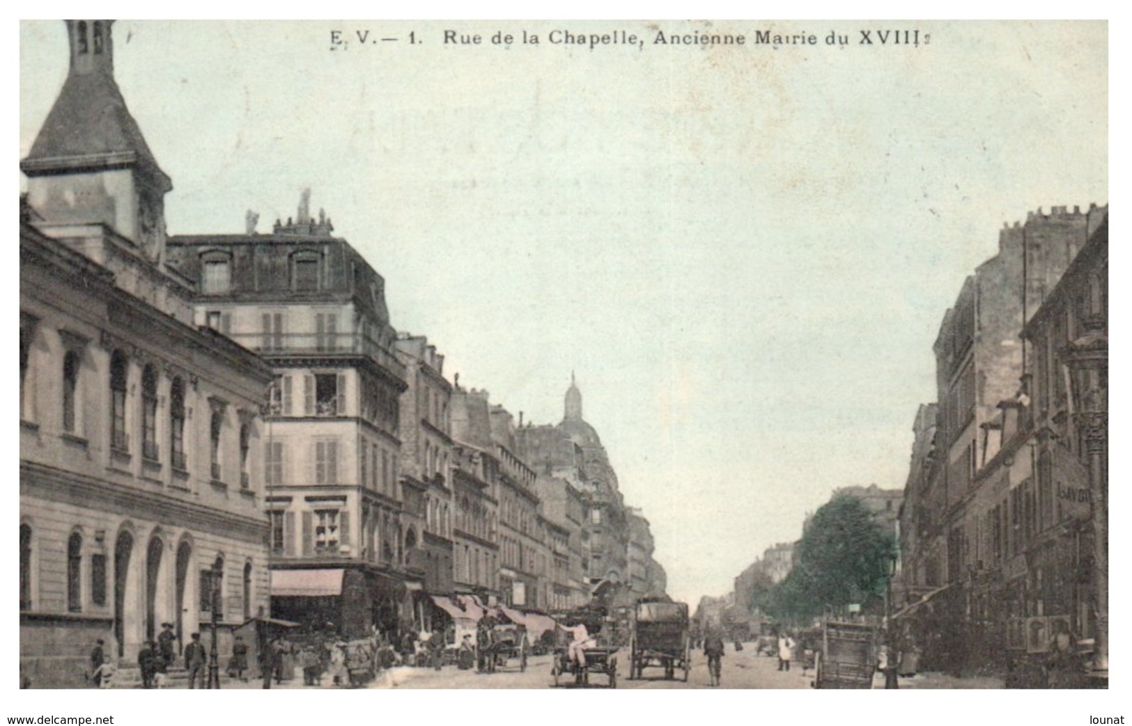 75 Paris 18ème - Rue De La Chapelle, Ancienne Mairie (couleur) Circulée - Arrondissement: 18