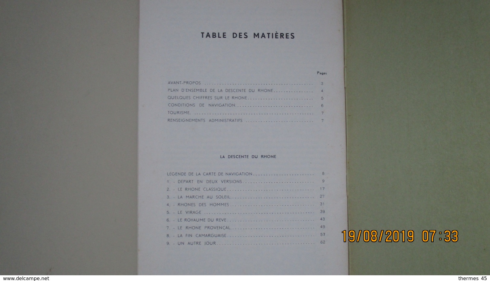 GUIDE DU RHÔNE De LYON à La MER / HENRI VAGNON / 1964 - Carte Nautiche