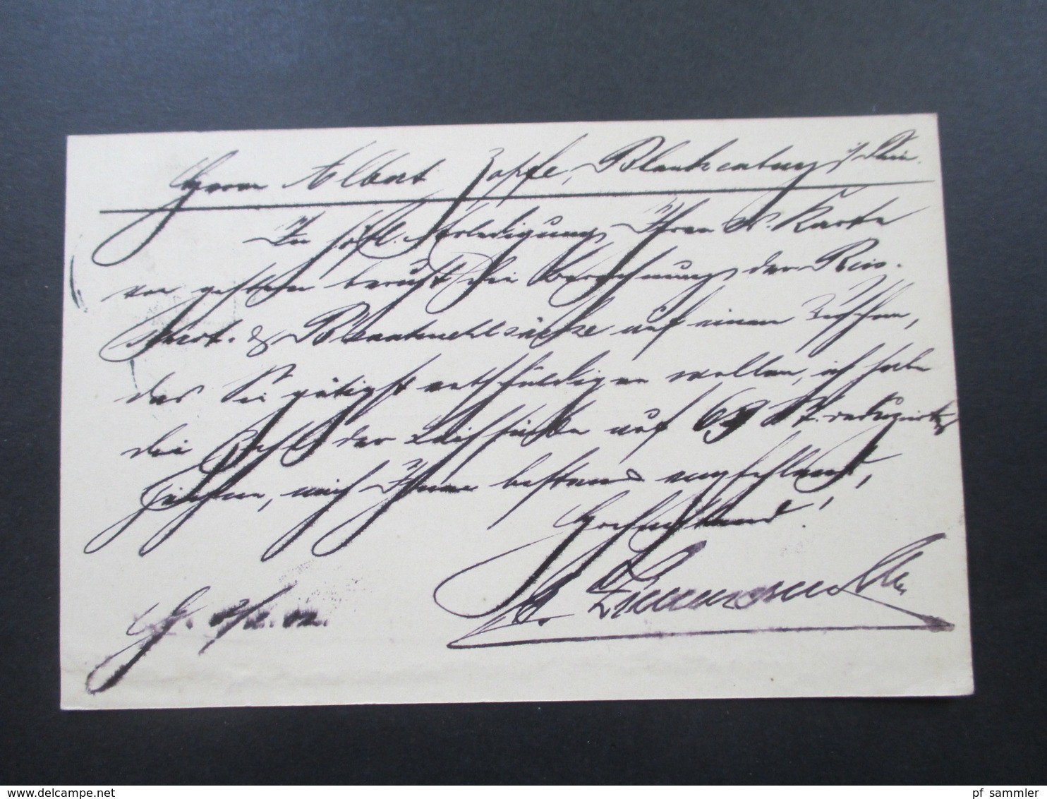 DR 1902 Germania Reichspost Firmenkarte C. Zimmermann Oelfabrik Futtermittel En Gros Gotha Nach Blankenburg - Briefe U. Dokumente