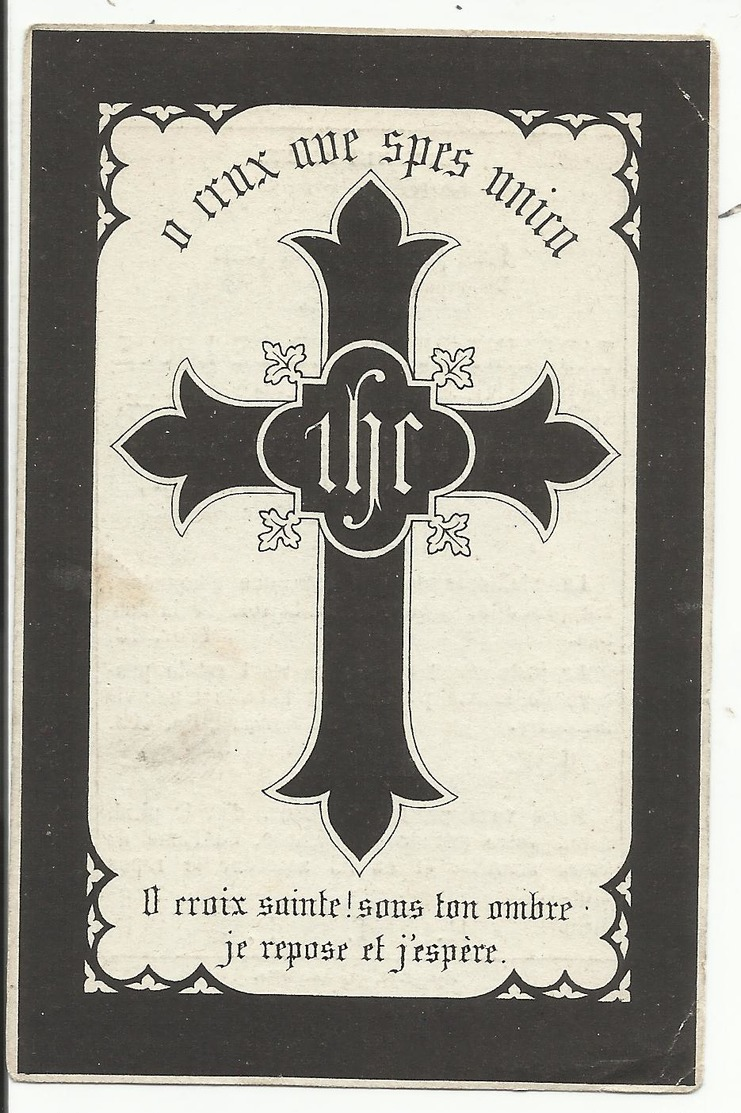 DP - Mortuaire Caroline Guislaine De Loose, Baronne Douairière De Senzeilles, GAND 1799 Serinchamps 1877 - Religion & Esotérisme