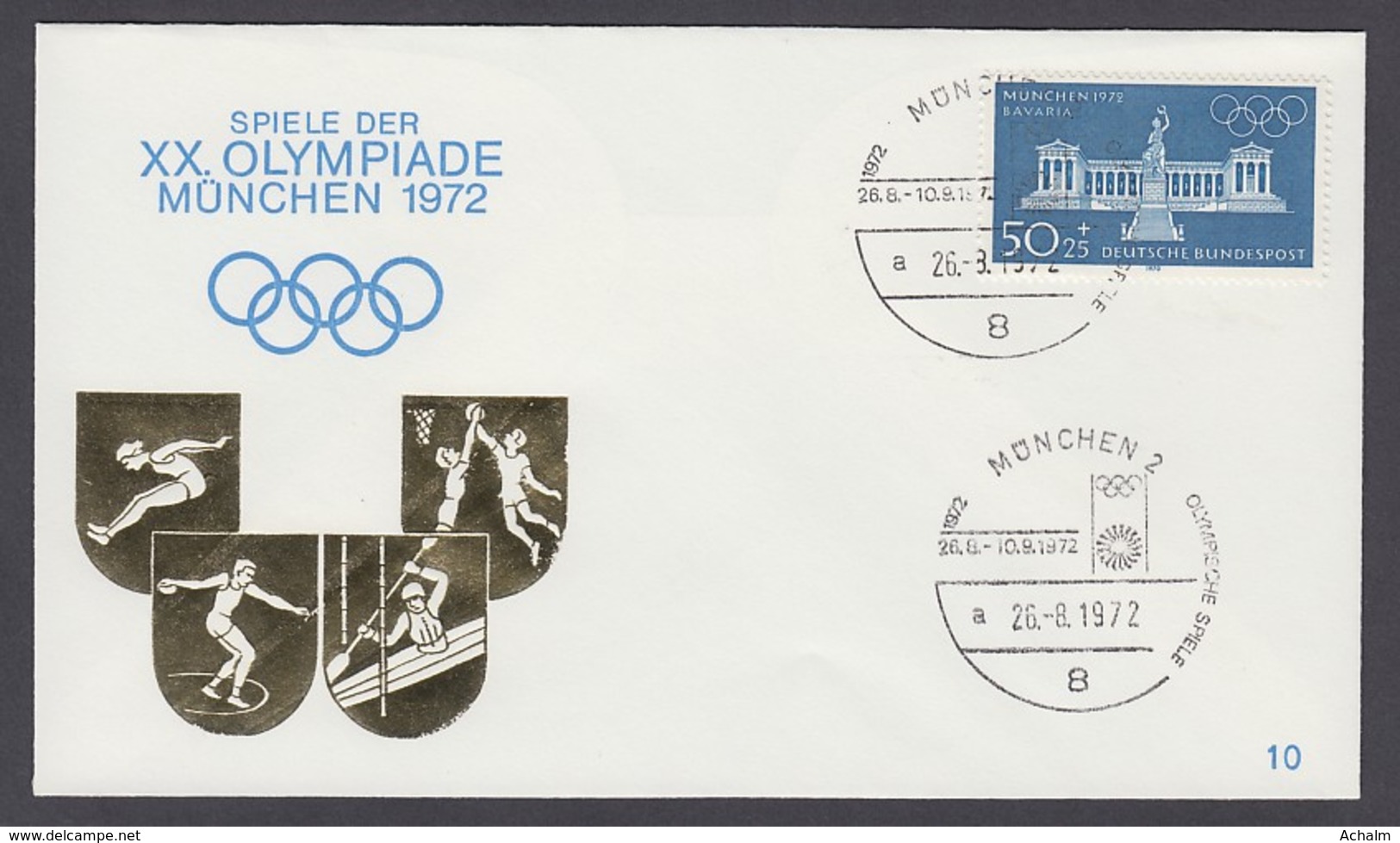 Germany-BRD - Sonderkuvert-Beleg - XX. Olympiade München 1972 - MiNr. 627 - SSt. München - Summer 1972: Munich