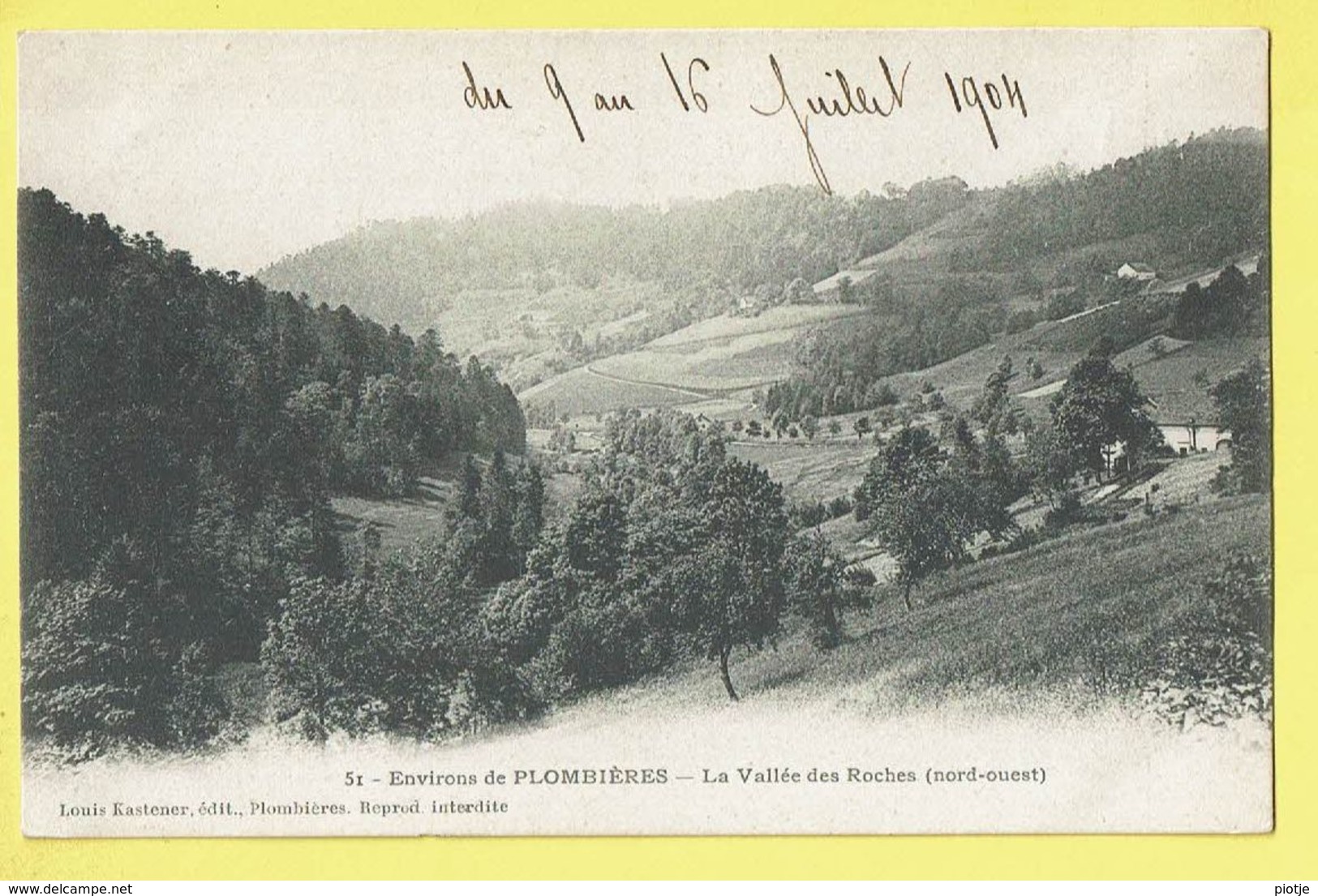 * Plombieres Les Bains (Dép 88 - Vosges - France) * (Louis Kastener, Nr 51) Vallée Des Roches Nord Ouest, Rare, Old - Plombieres Les Bains