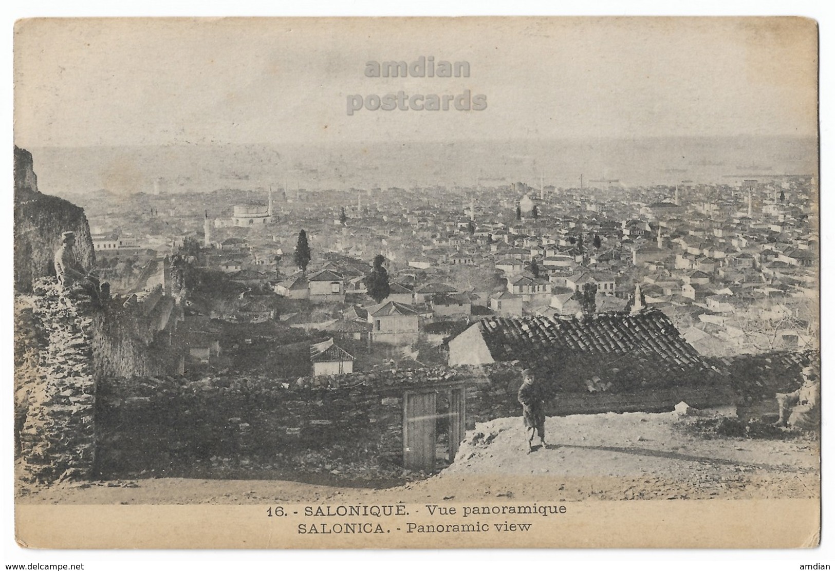 GREECE THESSALONIKI SALONICA - Panoramic View Towards The Sea - 1910s Vintage Postcard - Salonique Vue Panoramique - Greece