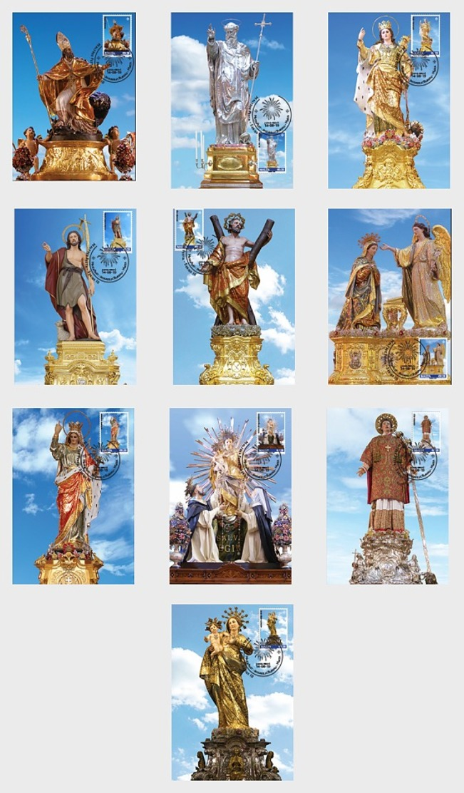 H01 Malta  Maltese Festa Series III 2019 Maxi Cards Festa 2019 Ws 85 94 Set X 10 - Malta (Orden Von)