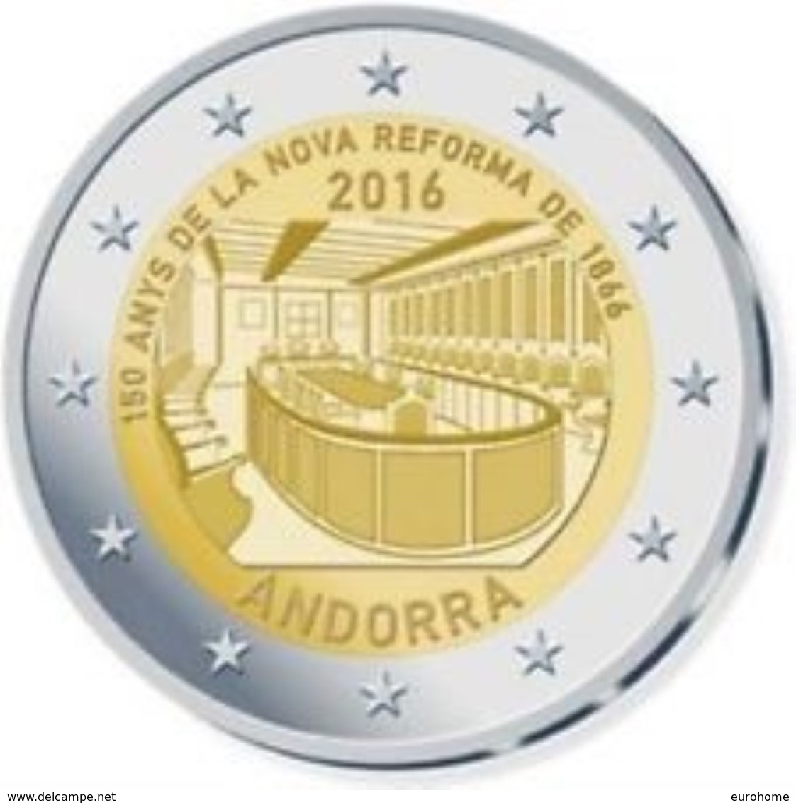 Andorra 2016    2 Euro Commemo  Hervorming Van 1866   UNC Uit De Coincard  !! - Andorre