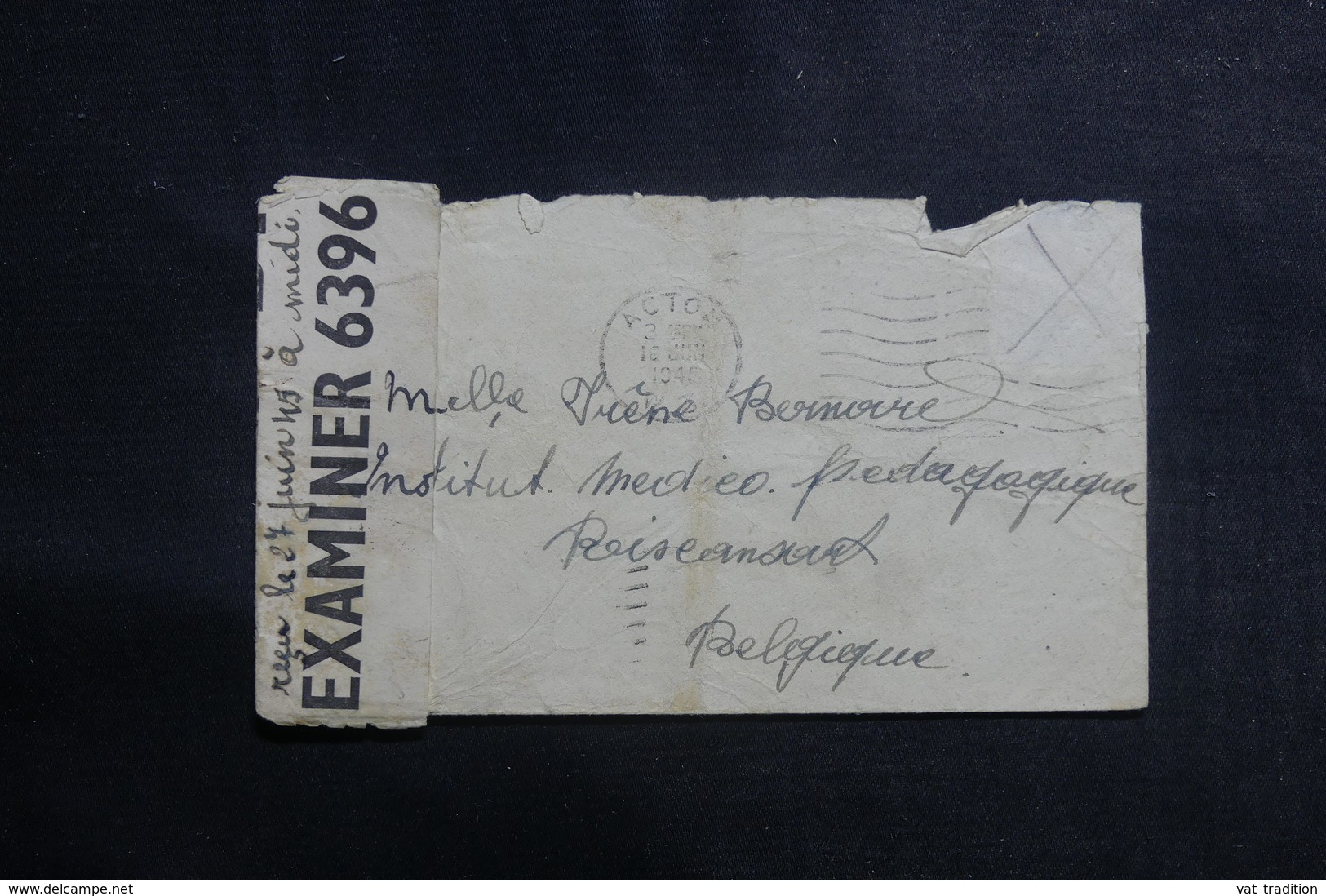 CANADA - Enveloppe De Acton Pour La Belgique En 1945 Avec Contrôle Postal , Affranchissement Disparu - L 39939 - Lettres & Documents