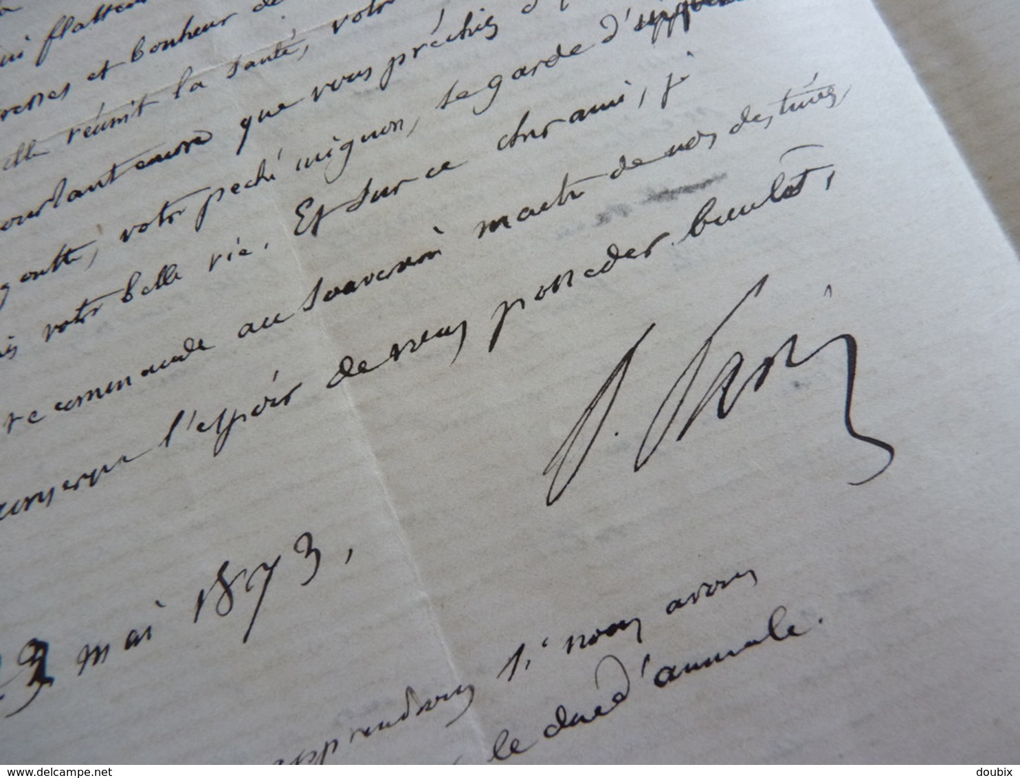 Paulin PARIS (1800-1881) Historien MOYEN AGE - Médiéviste. ACADEMIE Inscriptions Belles Lettres. AUTOGRAPHE