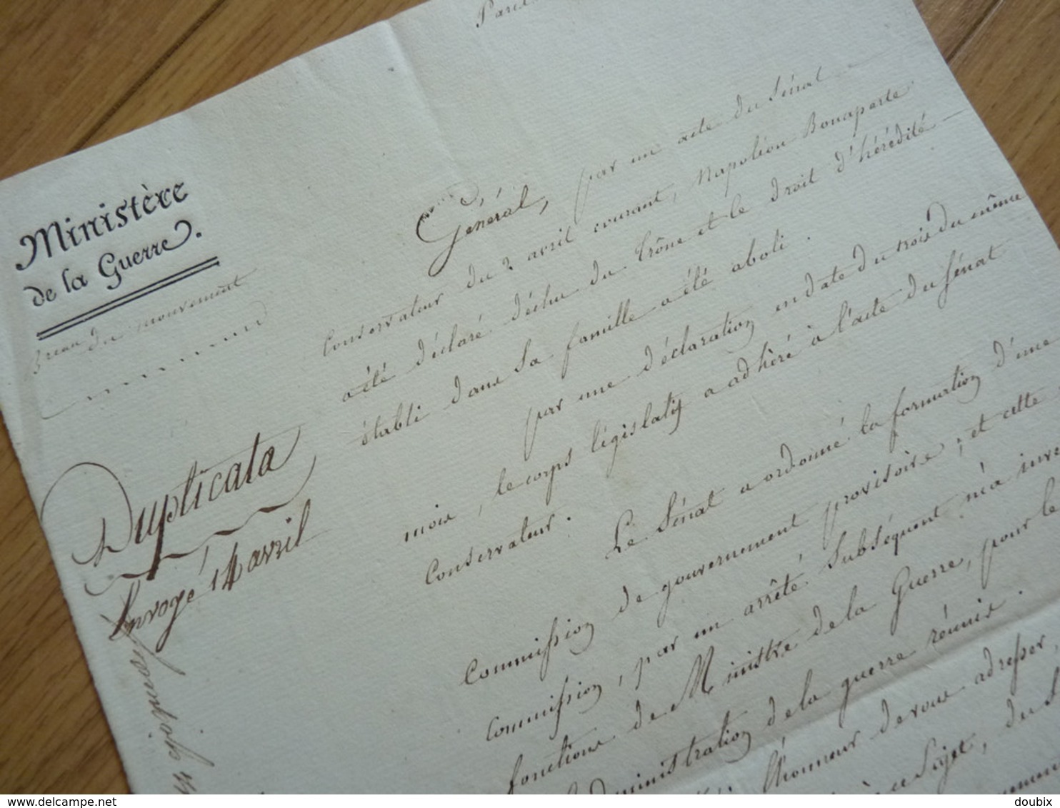 General DUPONT De L'ETANG (1814) Abdication NAPOLEON BONAPARTE. Autographe - Autres & Non Classés