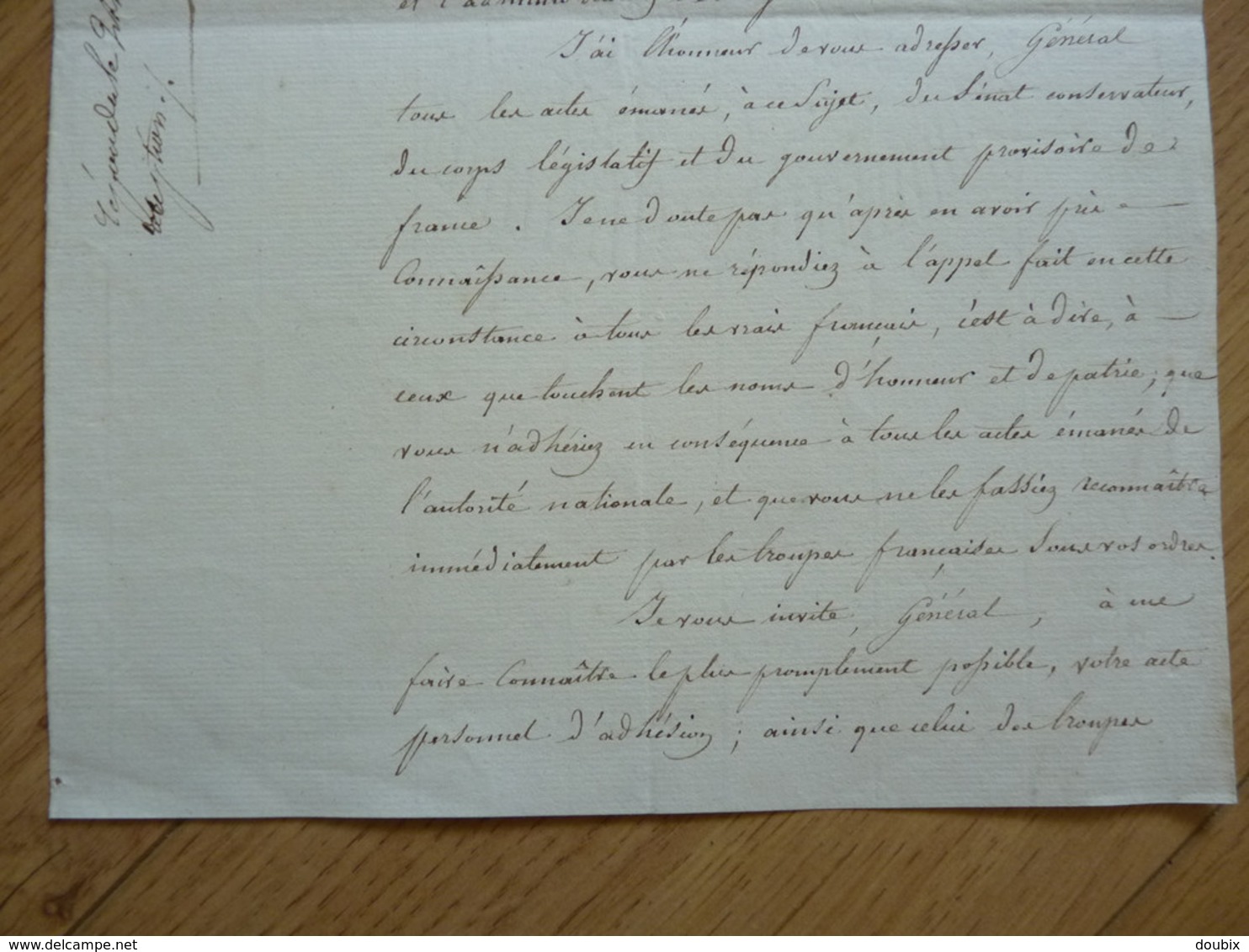 General DUPONT de L'ETANG (1814) Abdication NAPOLEON BONAPARTE. Autographe