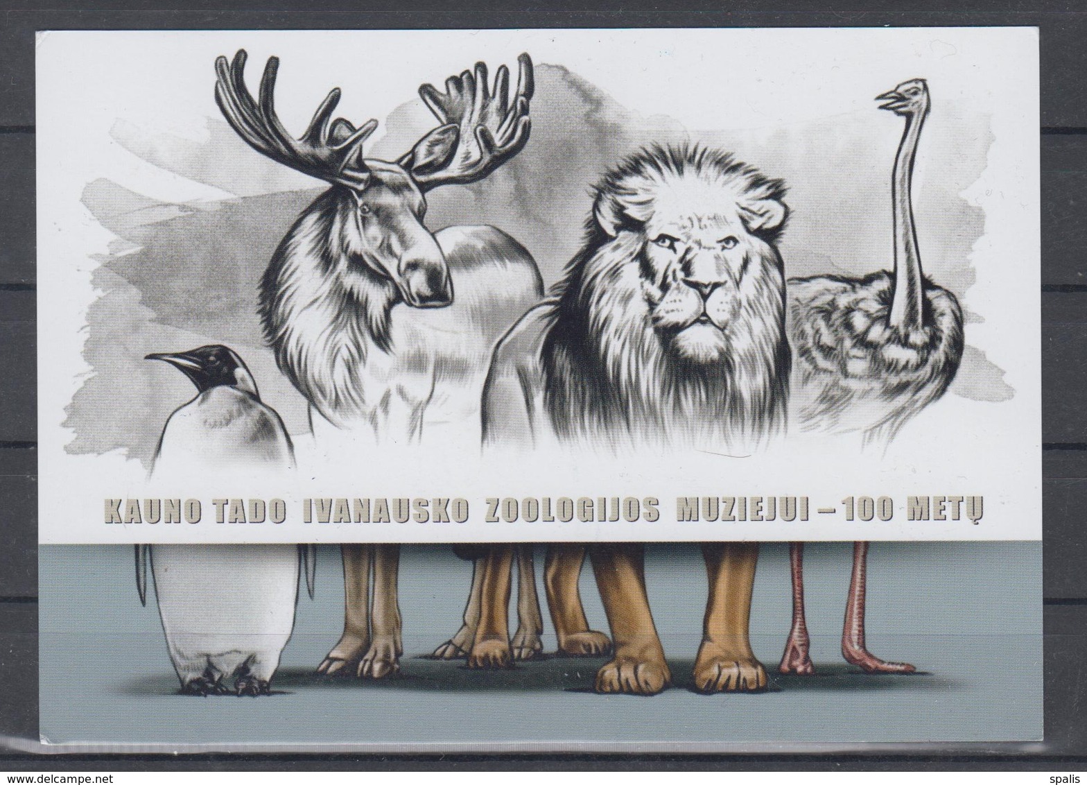 Lithuania 2019 Museum Of Nature Postal Card Mint Lion,emperor Penguin,ostrich - Lituanie